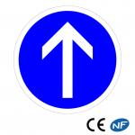 Panneau Direction obligatoire tout droit (B21b)