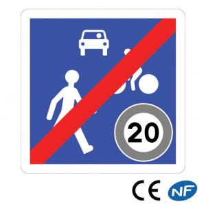 Panneau Fin de zone de rencontre - B53