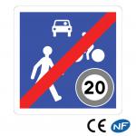 Panneau Fin de zone de rencontre - B53