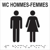 Plaque braille WC hommes femmes