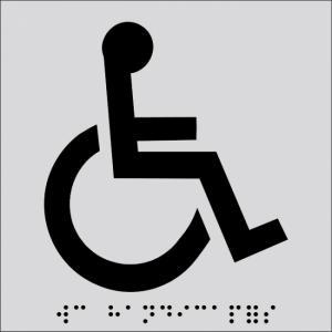 Plaque braille WC handicapés