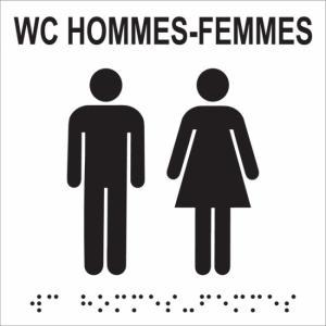 Plaque braille WC hommes femmes