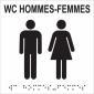 Plaque braille WC hommes femmes