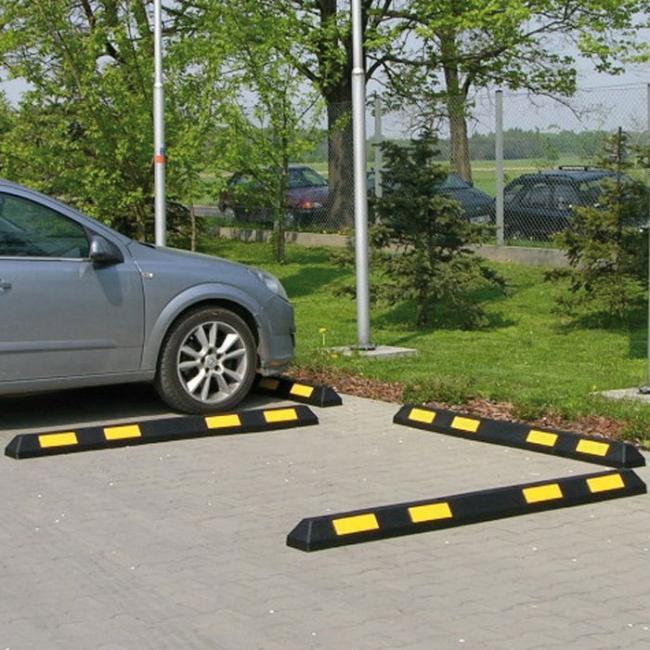 Butée de parking en Caoutchouc Noir et Jaune