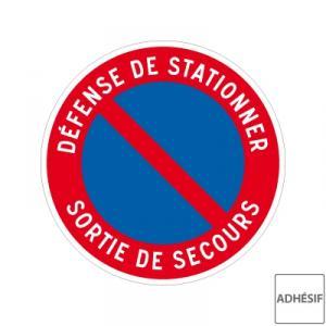 Disque autocollant défense de stationner sortie de secours