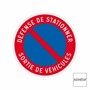 Disque autocollant défense de stationner sortie de véhicules