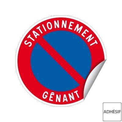 Autocollant stationnement interdit, stationnement gênant