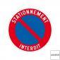 Disque autocollant stationnement interdit