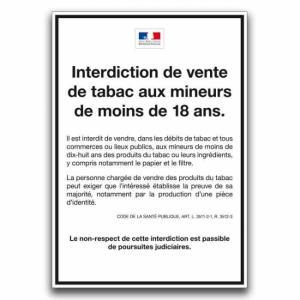 Interdiction de vente de tabac aux mineurs