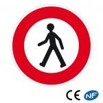 Panneau Accès interdit aux piétons (B9a)