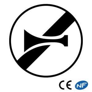 Panneau Fin d'interdiction de klaxonner B35