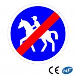 Panneau Fin de chemin obligatoire pour cavaliers (B42)