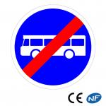 Panneau Fin de voie réservée aux transport en commun (B45a)