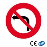 Panneau Interdiction de tourner à gauche (B2a)