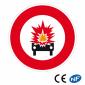 Panneau Interdit aux véhicules de marchandises explosives B18a