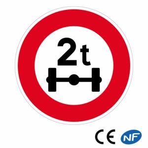 Panneau limitation de poids par essieu B13a