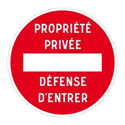 Signalisation ERP - Panneau - Propriété privée défense d'entrer