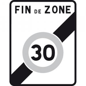 Panneau Sortie d'une zone 30 km/h B51