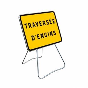 Panneau temporaire KC1 Traversée d'engins