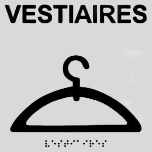 Plaque braille vestiaires