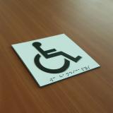 Plaque braille WC handicapés