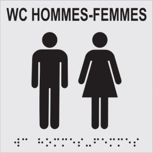 Plaque braille WC hommes femmes