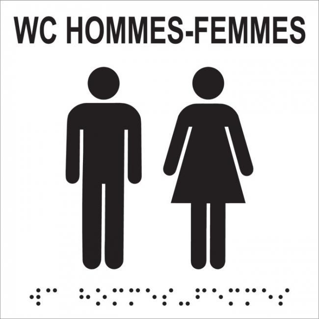 Plaque de Porte Toilettes. Pictogramme WC. Signalisation Toilettes