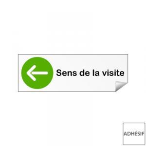 Rectangle autocollant 'Sens de la visite vers la gauche'