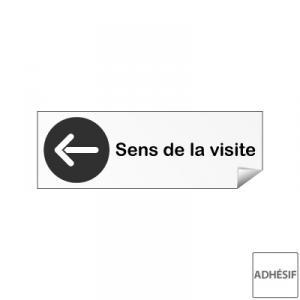 Rectangle autocollant 'Sens de la visite vers la gauche'