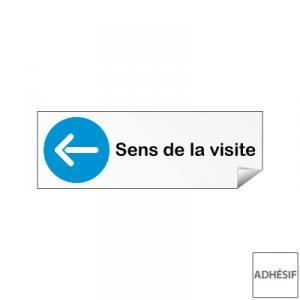 Rectangle autocollant 'Sens de la visite vers la gauche'